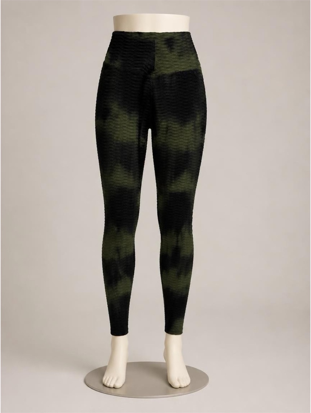 Booty by Brabants Women's Black and Dark Green Original Textured Leggings OS